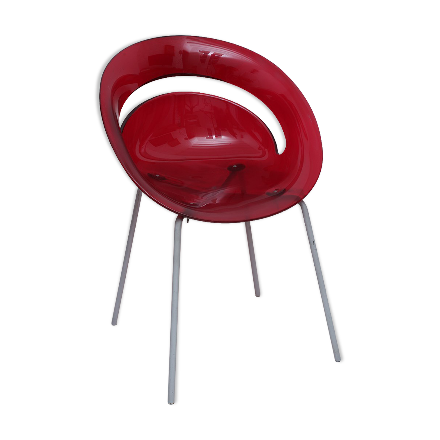 Fauteuil vintage pléxi rouge Arik Levy 1979