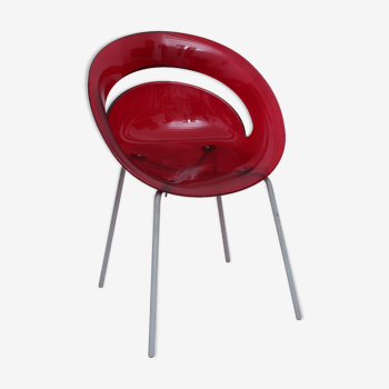 Fauteuil vintage pléxi rouge Arik Levy 1979