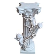 Elegante Colonna con Angeli in Ceramica – Stile Neo-Barocco (Anni '80)