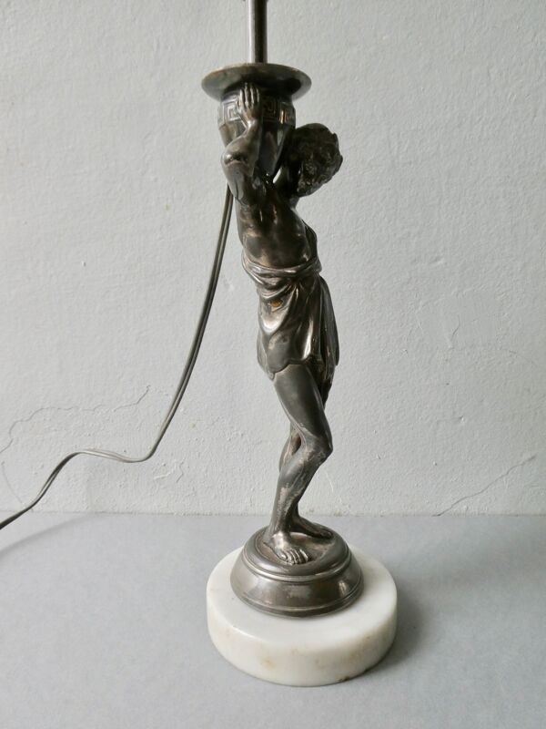 Lampe Néo Classique, Statuette Homme Grec, Éphèbe
