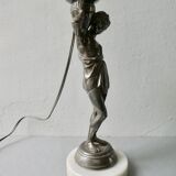 Neoclassical lamp, Greek man statuette, ephebe