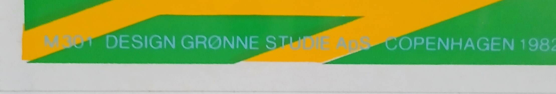 Danish screen print framed Ole Kortzau / Grønne Studie Copenhagen 1982