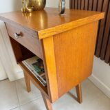 Vintage compass leg bedside table