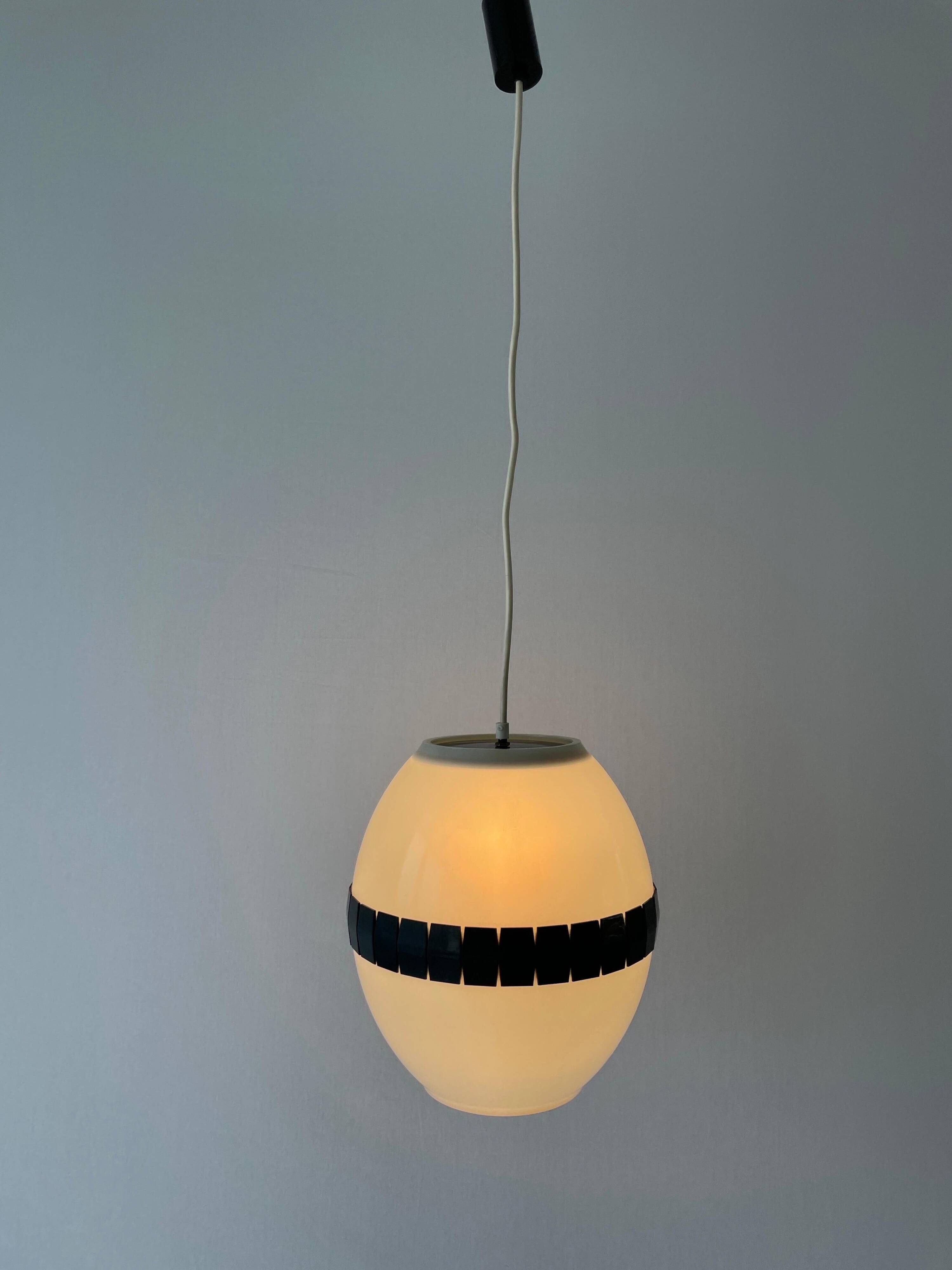 Plexiglass ceiling light in the shape of an egg, 1960s, Italy