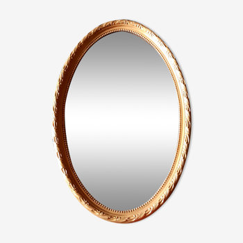 Miroir doré ovale 41x64cm