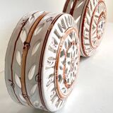 Handcrafted terracotta wall lamp enamelled bordeaux center