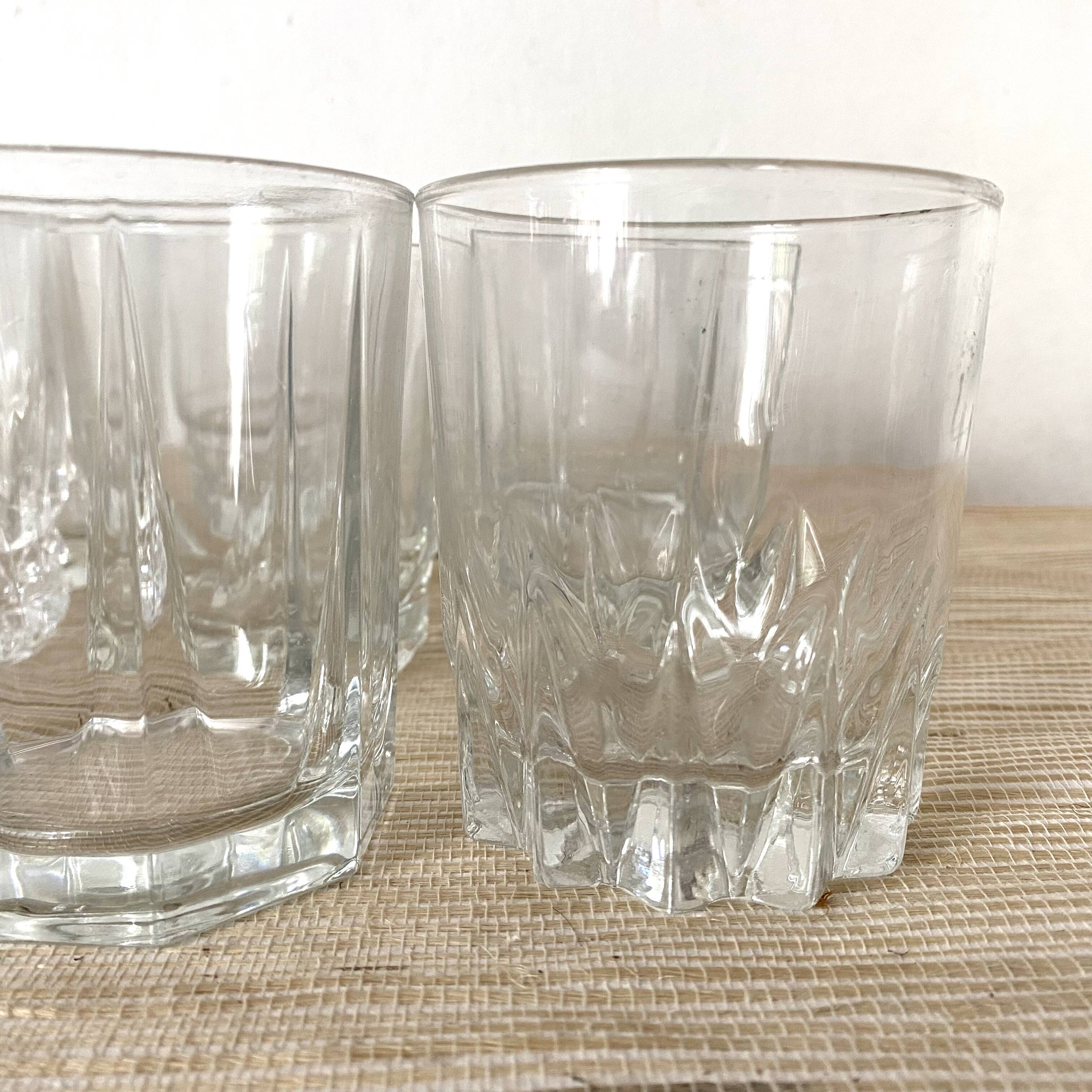 Whiskey glasses, mismatched water glasses