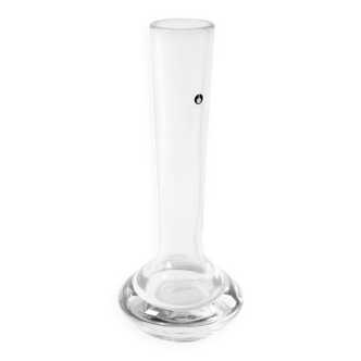 Small Vintage Clear Single Flower Glass Vase / Pukeberg / Sweden / 1960s