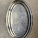 Oval silver-plated metal dish with palmette motif