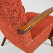Curved wooden armchair from Ton 1960
