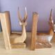 Pair of vintage solid oak deer bookends