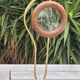 Scandinavian design magnifier wood and brass