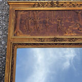 Golden trumeau mirror in Louis XVI style, 20th century.