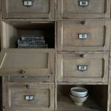 Ancien meuble de notaire à clapets en bois