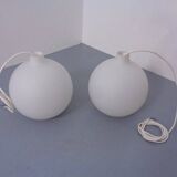 Opaline Glass Satellite Pendant Lamps by Vilhelm Wohlert for Louis Poulsen, 1960s, Set of 2