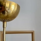 Vintage modernist floor lamp Saint Germain Lumière, brass, France 1980