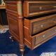 3-drawer chest of drawers in solid mahogany with white marble top in Louis XVI style