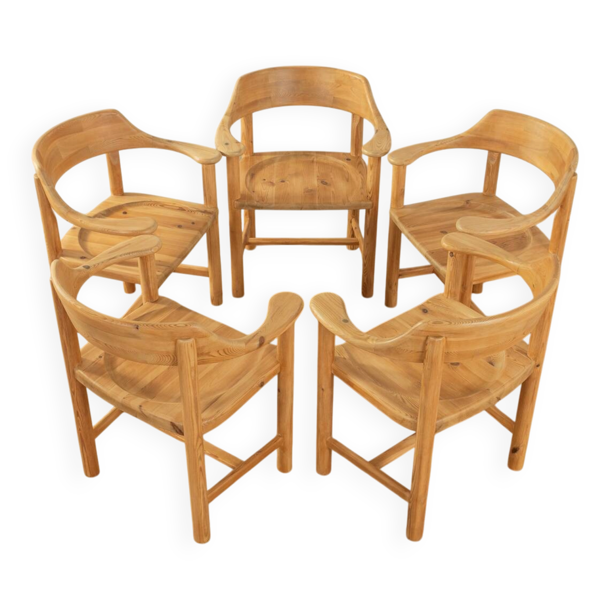 1970s dining chairs, Rainer Daumiller, vintage