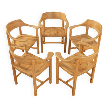 1970s dining chairs, Rainer Daumiller, vintage