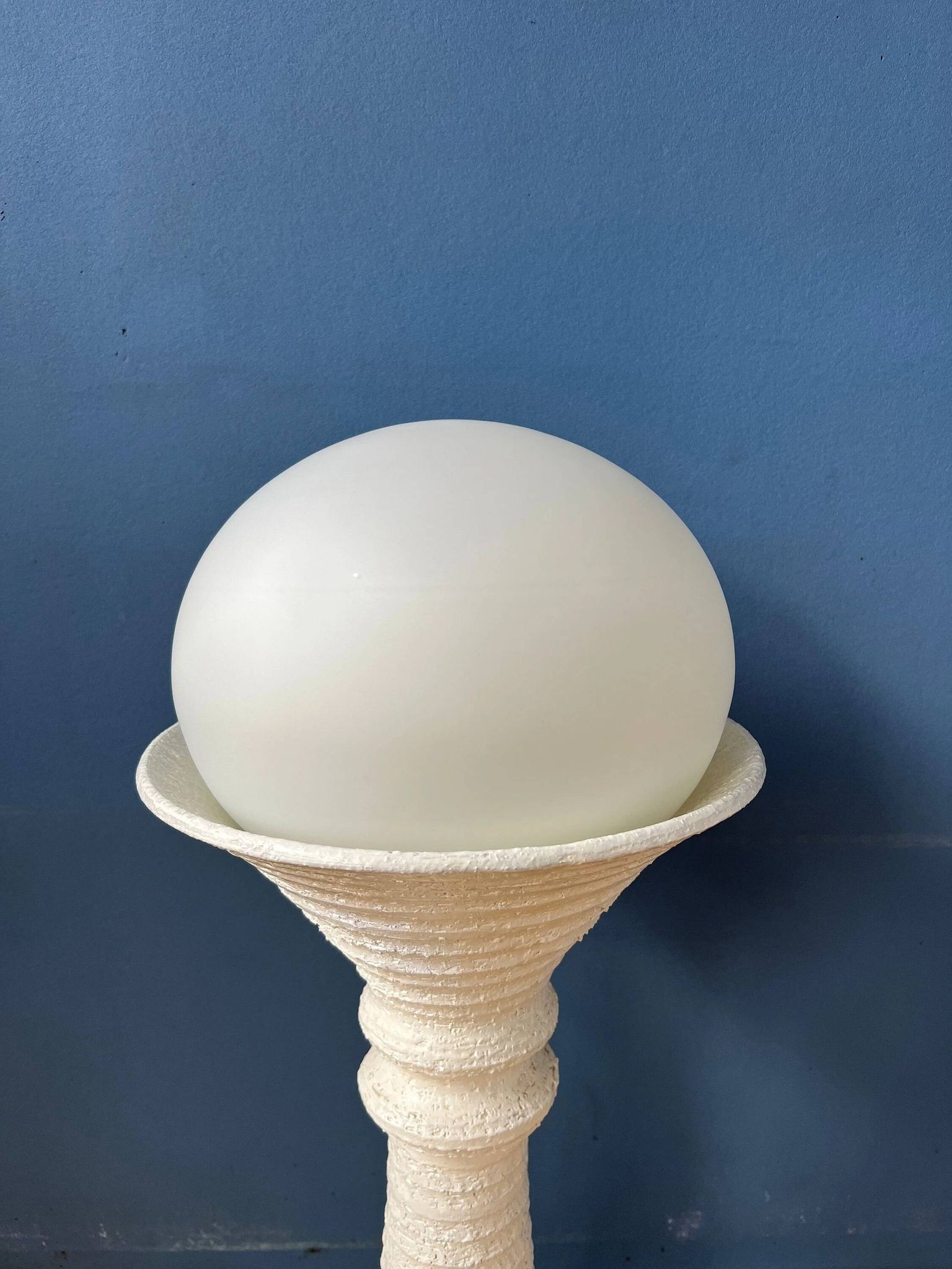 White ceramic floor lamp Mid-Century Space Age by Doria Leuchten