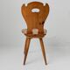 Set of 3 vintage wooden farmhouse chairs from the 1960s.