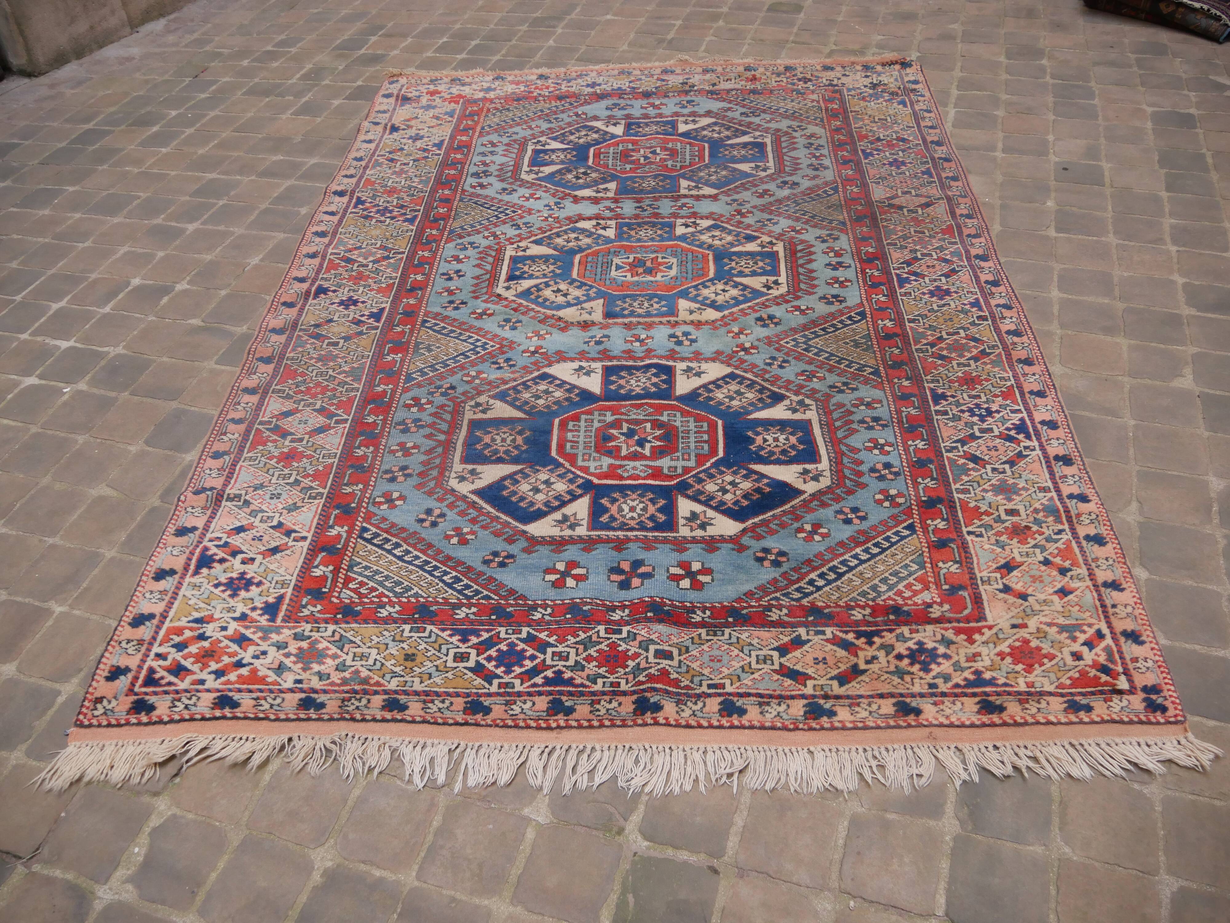 Oriental carpet handmade Turkish Vintage Bergamo