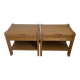 Pair of bedside tables in solid elm attributed to SIMAT, years