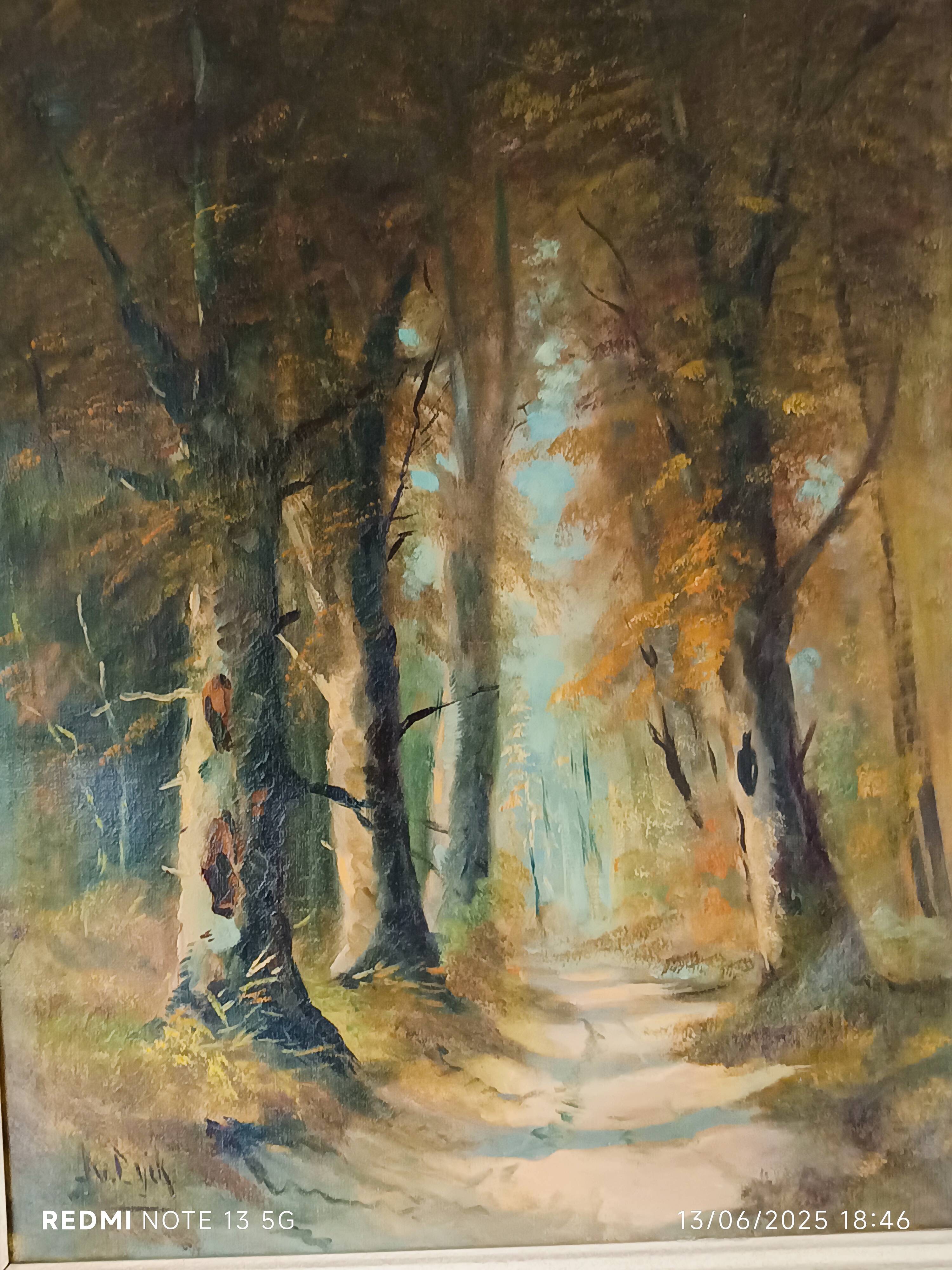 Adolf Philippus van Dijk (1859-1924) – Oil on canvas – Forest landscape