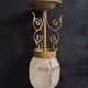 Art Deco Metal Pendant Lamp with Frosted Glass Globe