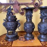 Lot of bronze vases, Japan 1850