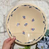 Vintage K&G Luneville "Flore" porcelain deep dish, 1950s, small blue flowers
