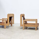 Set of two brutalist lounge chairs