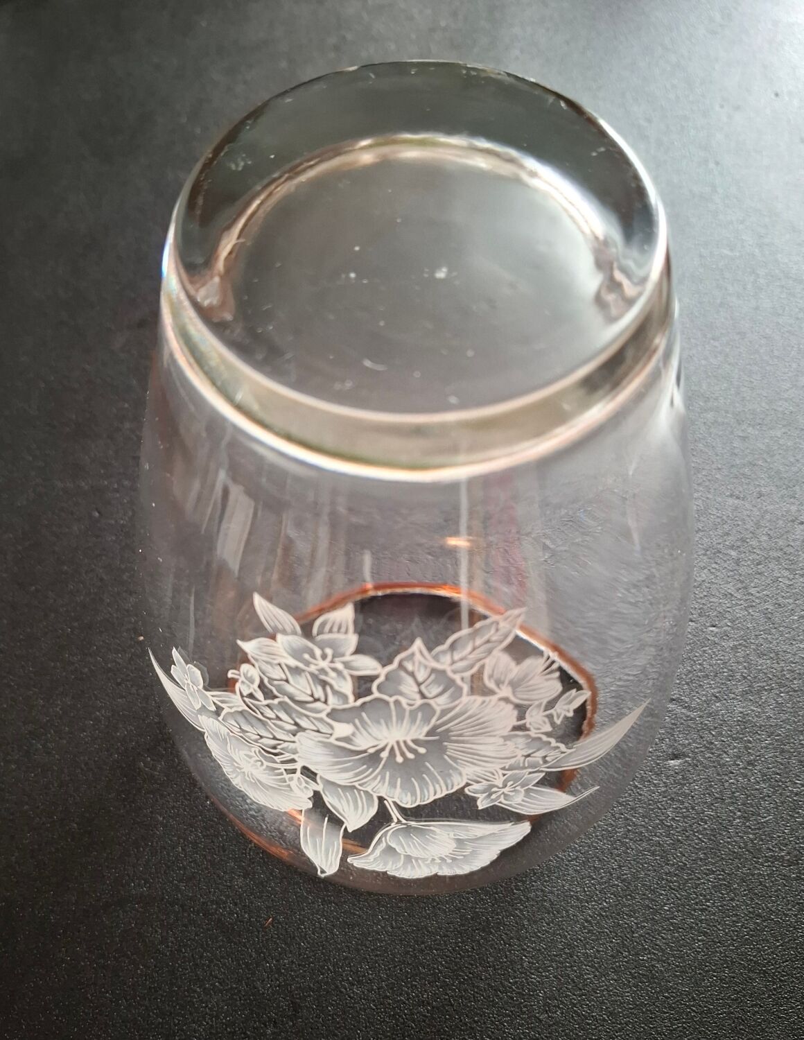 Large engraved crystal vase