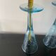 Pair of sky blue chalice or flute glasses