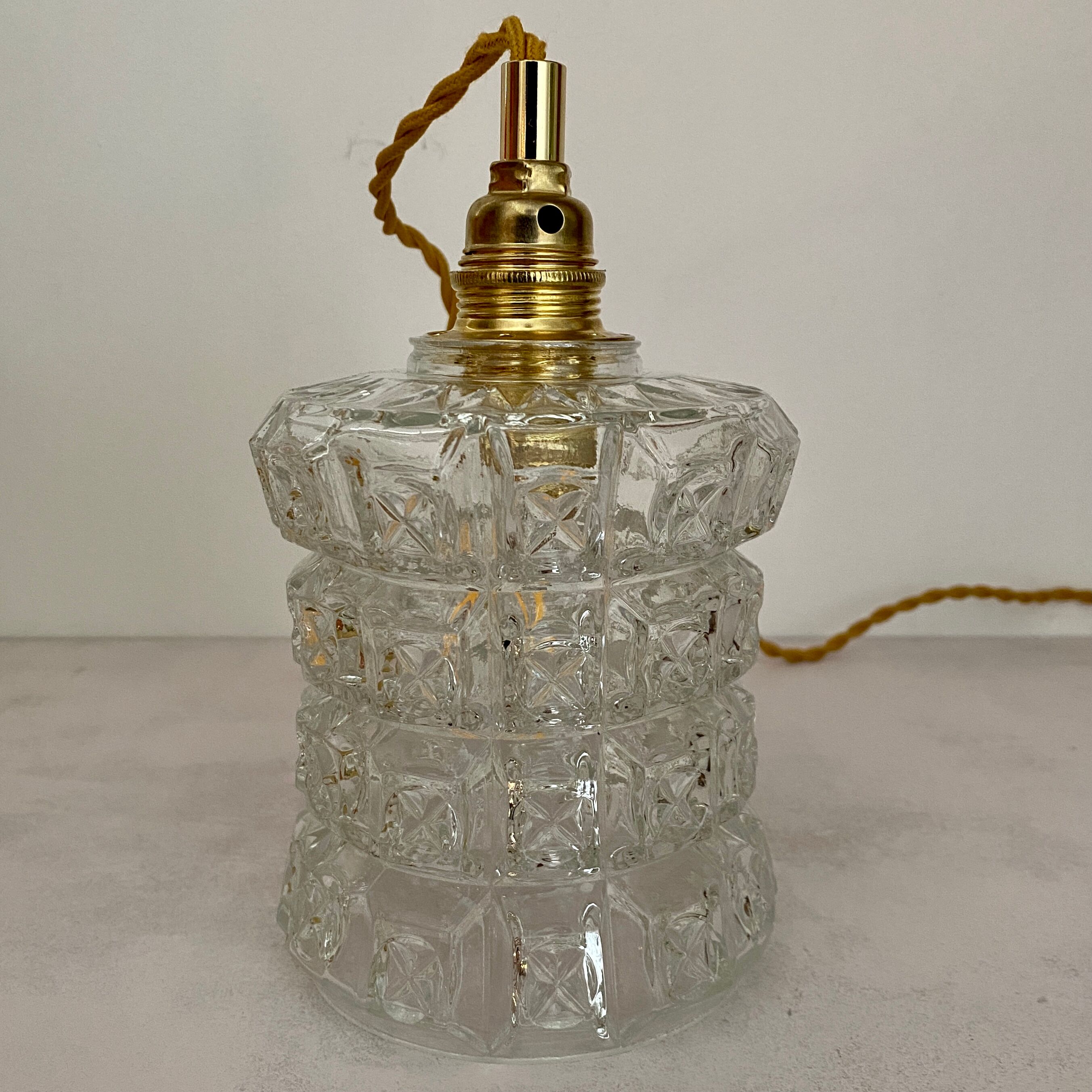 Vintage tulip walkman in molded glass