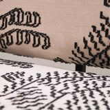 Italian Sofa Upholstered With Blanck and White Dedar fabrik , 1950s