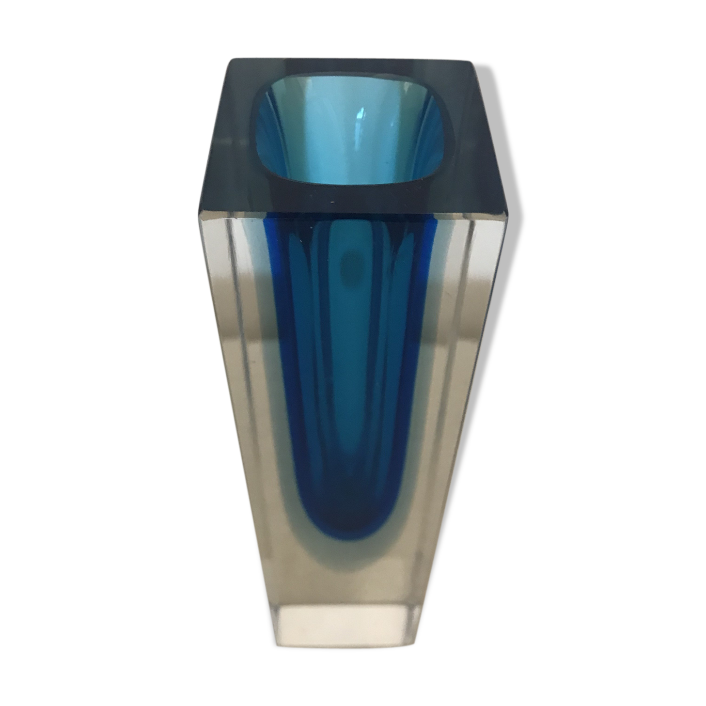 Blue Sommerso Murano vase