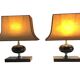 Pair of lamps, resin and chrome steel, by Philippe Barbier, circa 1970.