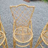 7 vintage rattan chairs
