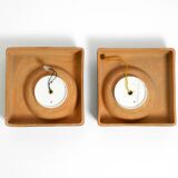 Two beautiful original 1970s Space Age ceramic wall lamps