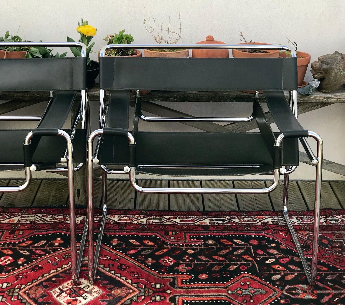 Pair of Wassily armchairs by Marcel Breuer 60s 70s
