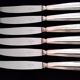 6 Silver-Plated Metal Table Knives Ravinet d'Enfert Beaded Model