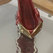 Pocket tray Michel Caugant, ruby-red ceramic and gilding - Vintage