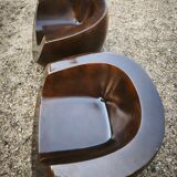 Pair of Moon armchairs in fibreglass