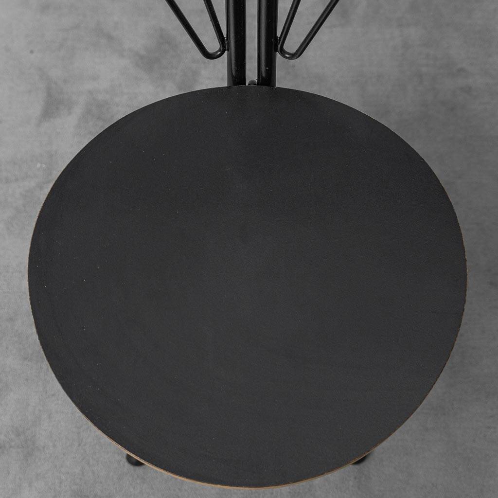 Set of 4 folding chairs in metal and wood, 1970s vintage