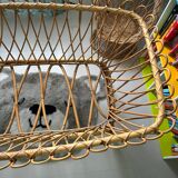 Vintage rattan cradle