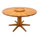 Unique round solid pine dining table, 1970s