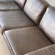 Brutalist sofa in brown leather by Harry de Groot for Leolux, 1970.