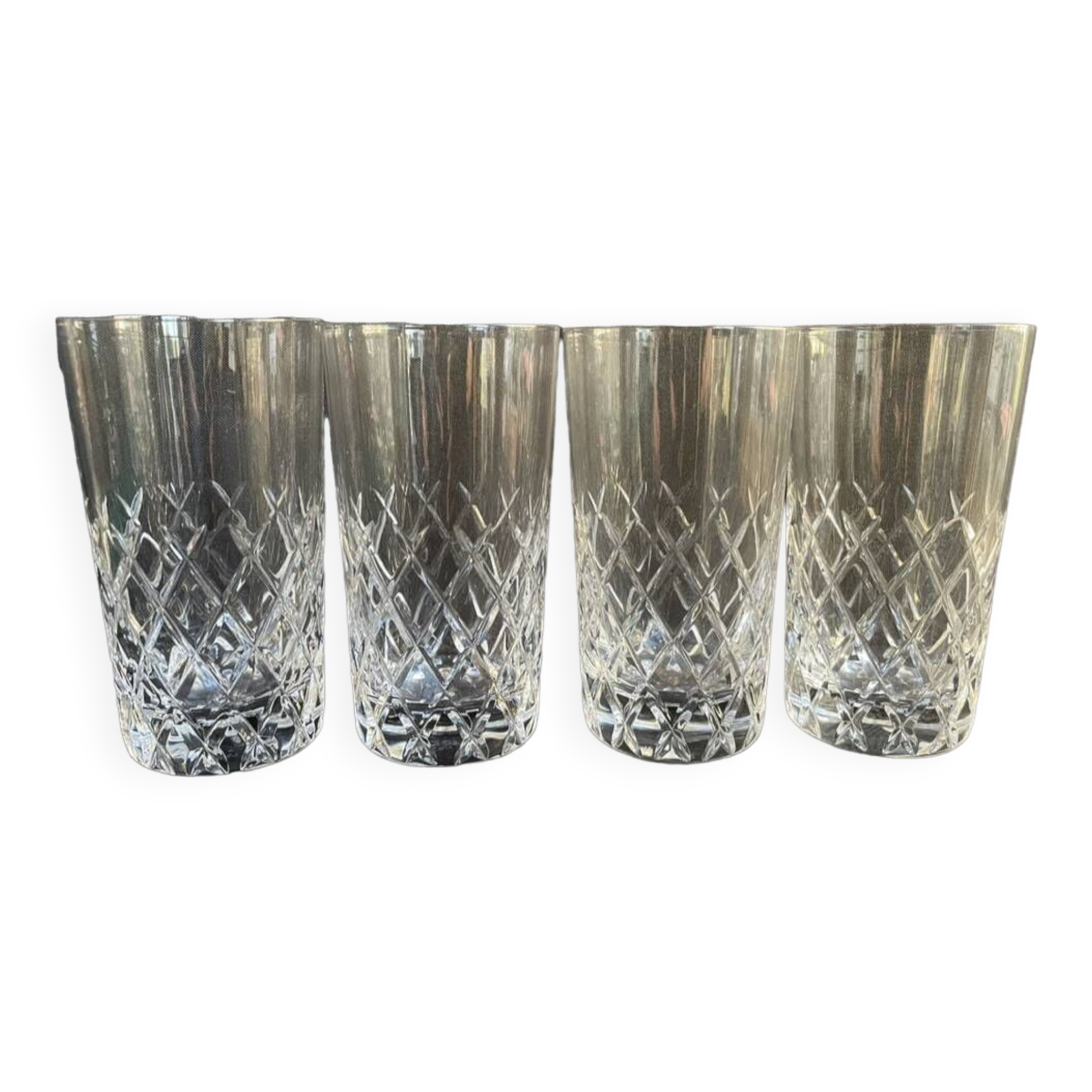 4 Large cut crystal glasses – Cristalleries Royales de Champagne