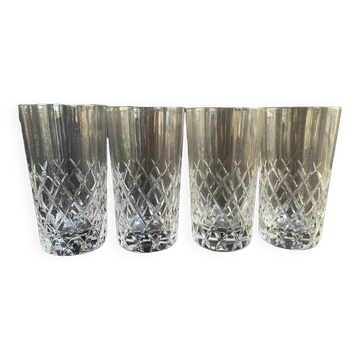 4 Grands verres cristal taillé – Cristalleries Royales de Champagne